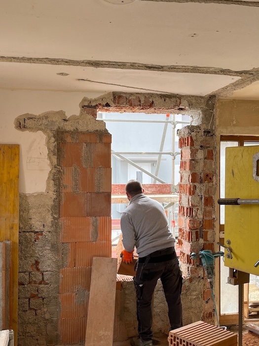 Fenster Eingang in Arbeit